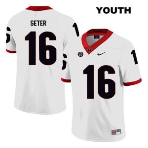 Youth Georgia Bulldogs NCAA #16 John Seter Nike Stitched White Legend Authentic College Football Jersey MSV5654UM